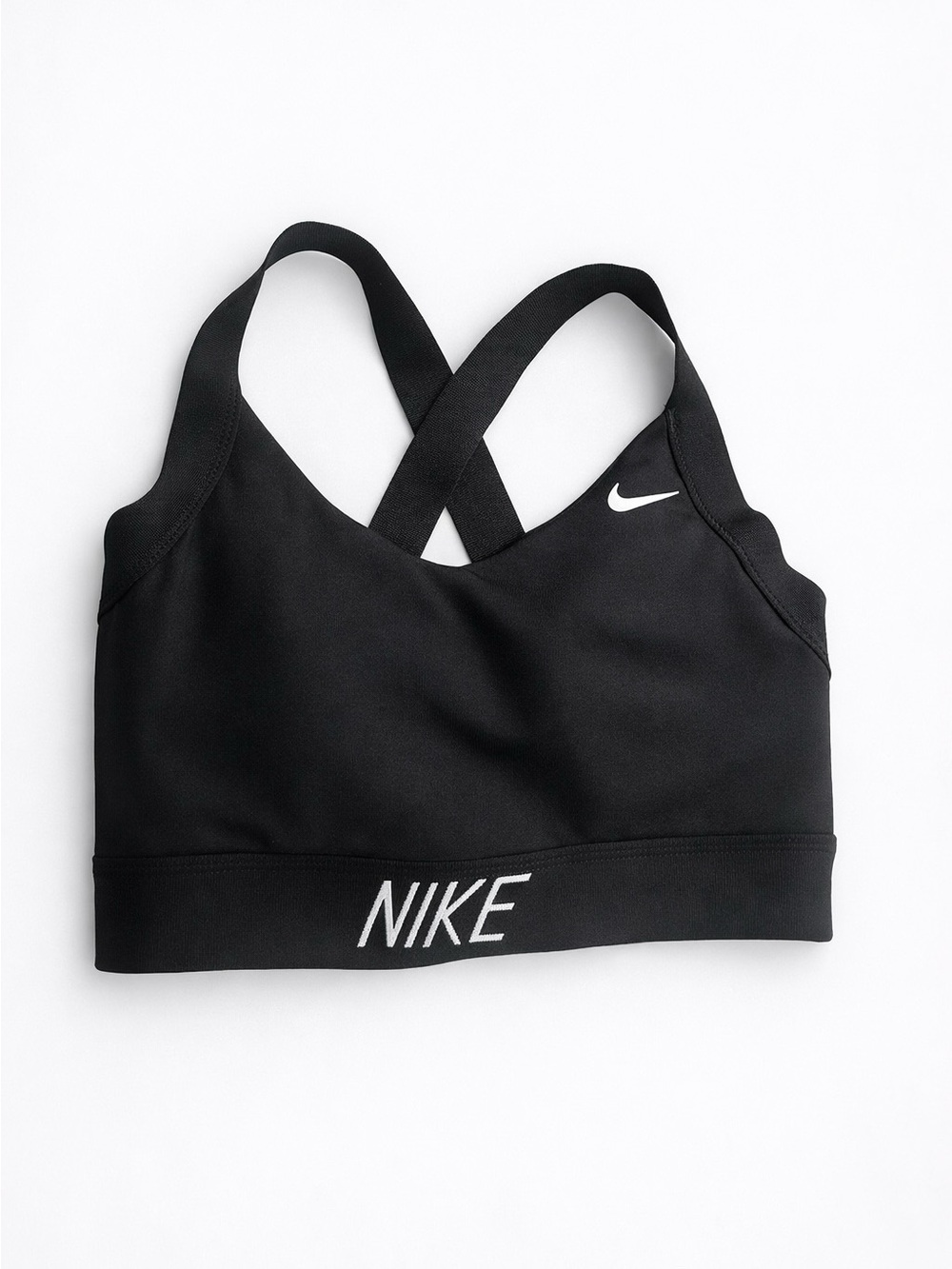 Nike Black Crossback Athletic Sports Bra with Logo Band Size S